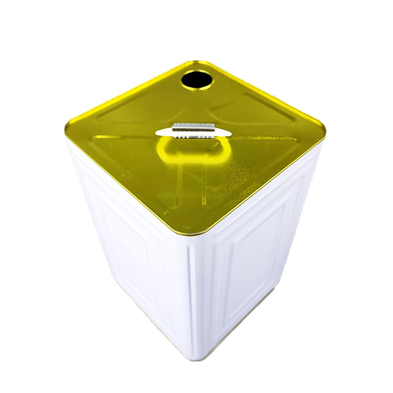 20L 18 liter cooking oil jerry can large square empty edible cooking oil metal pail packaging tin can with big lid