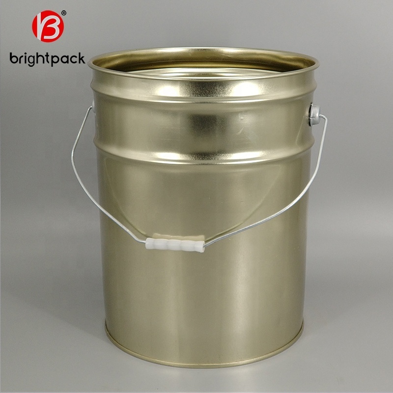 20L Colored paint tin pail 5 gallon metal bucket with lid and handle for sale