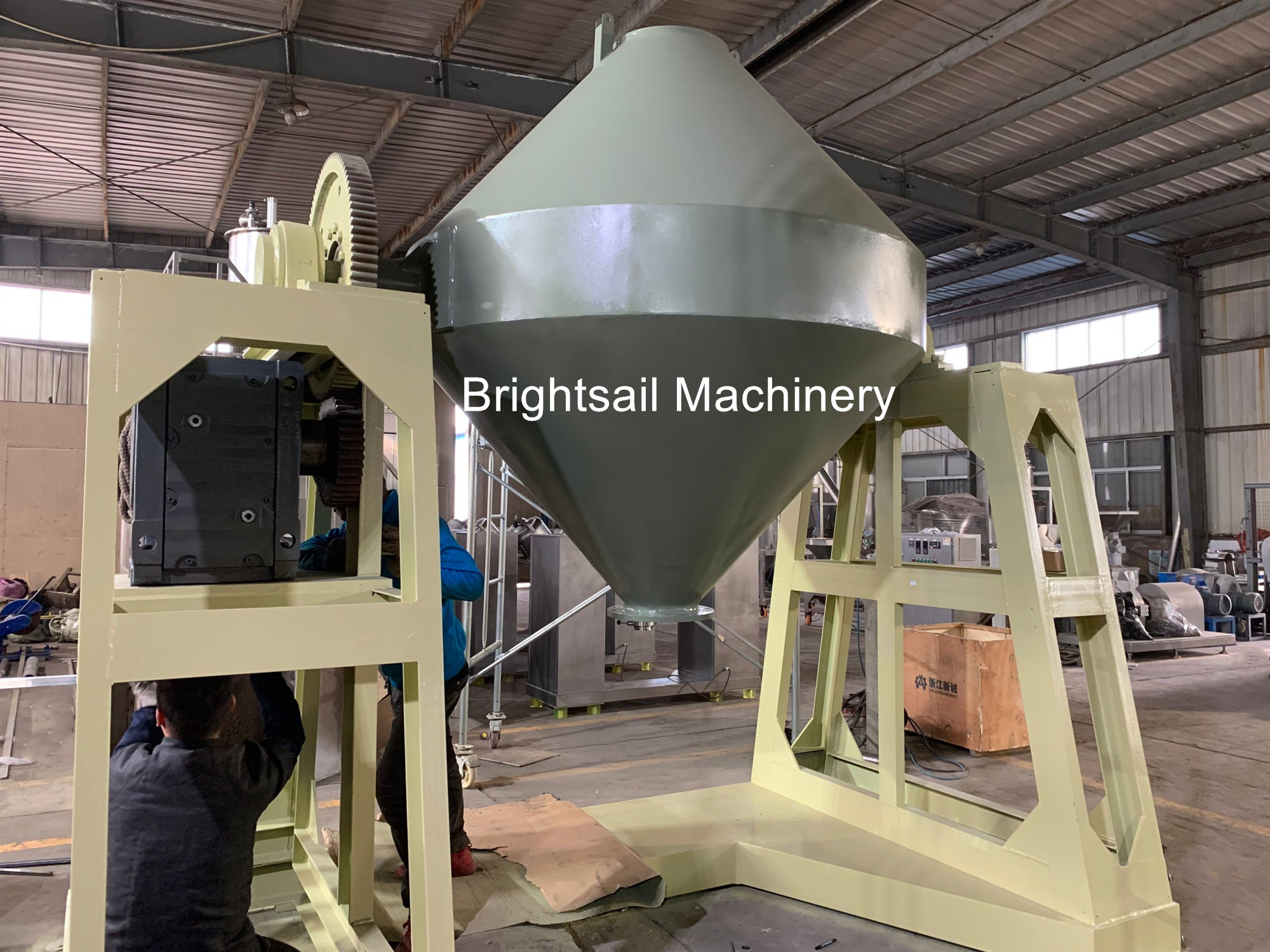 Double cone fertilizer mixer equipment matcha tea herb powder mixing machine