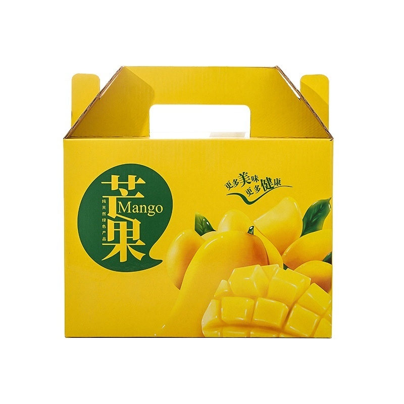 Customized Logo Colorful Cardboard Empty Vegetables Fruits Mango Packing Boxes with Open Window