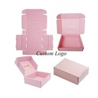 Ready to Ship or Custom LOGO Recycled Pink Corrugated Carton Paper Foldable Packaging Gift Mailer Shipping Boxes