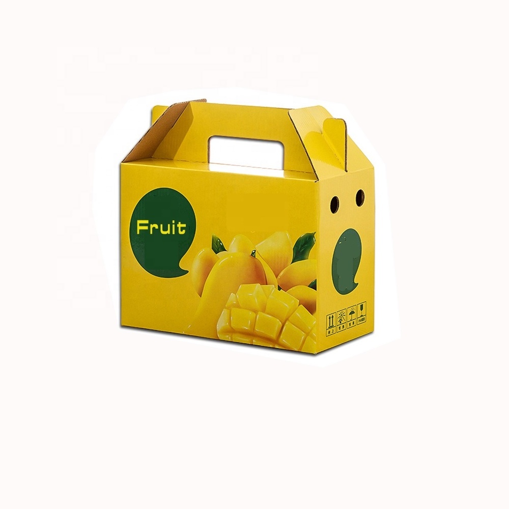 Customized Logo Colorful Cardboard Empty Vegetables Fruits Mango Packing Boxes with Open Window