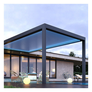 Motorized outdoor pergola gazebo waterproof aluminum gazebo pergola roof