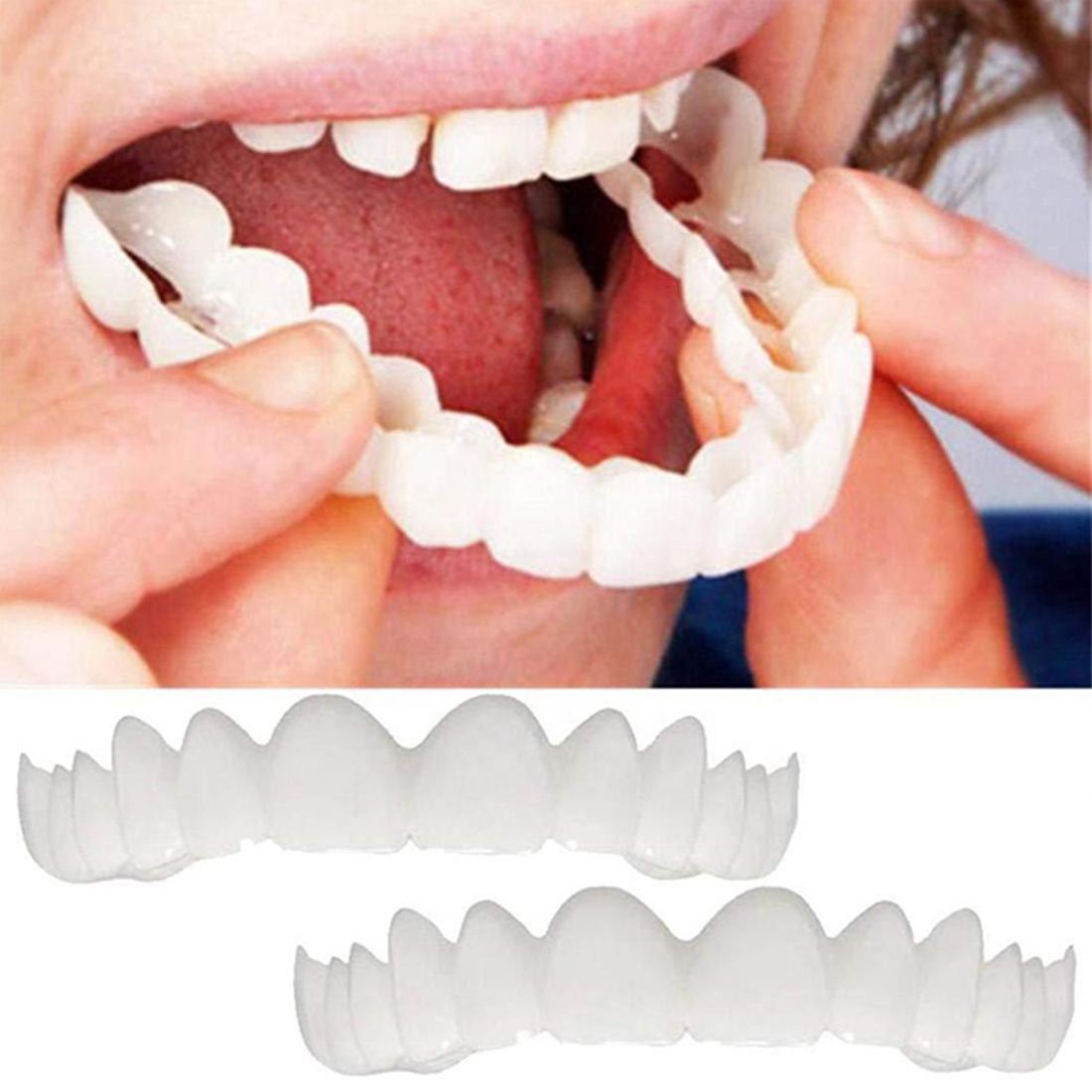 Teeth Veneers Whitening Dentures Braces Temporary False Teeth Cover Perfect Smile Comfortable Fit Denture Kit