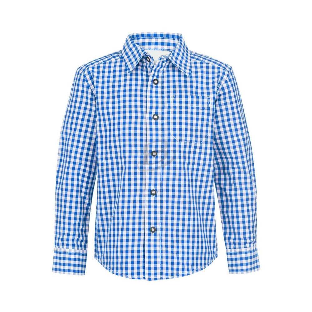 Oktoberfest Men Checked Long Sleeve Shirt Cotton Premium Shirt (Germany Trachten Shirt)