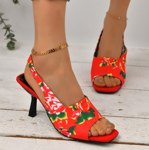 hot Summer new explosive wedge platform sandals fish mouth print with high heels women sandals Korean version of women's shoes