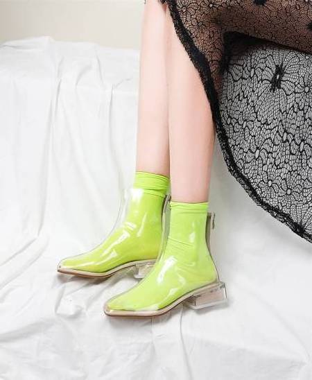 New fashion TPU Ankle Rain With  Ladies Clear Rain  rain boots transparent  boots ankle boots for Women