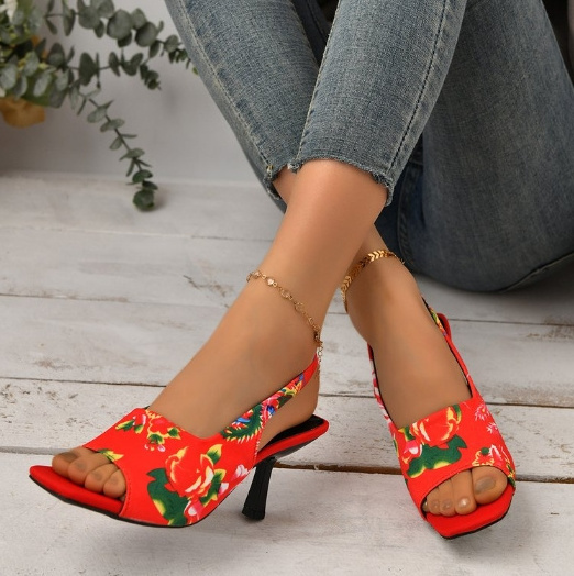 hot Summer new explosive wedge platform sandals fish mouth print with high heels women sandals Korean version of women's shoes