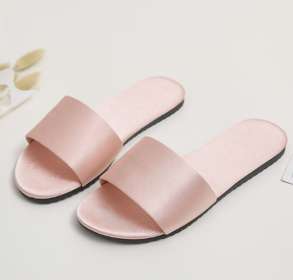 2024 summer new Korean home slipper satin flip-flops indoor wedding slipper shoes morning gown with shoes