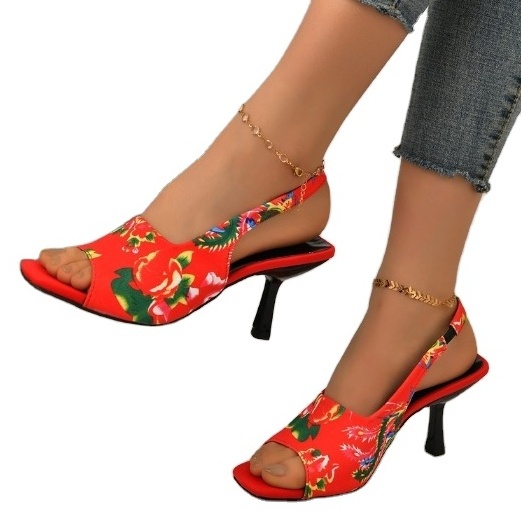 hot Summer new explosive wedge platform sandals fish mouth print with high heels women sandals Korean version of women's shoes