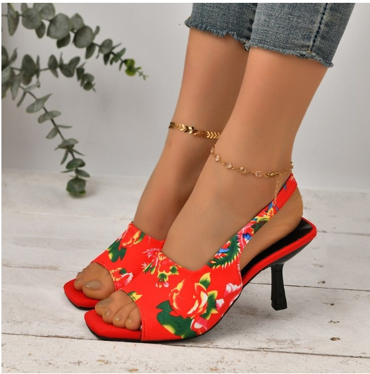 hot Summer new explosive wedge platform sandals fish mouth print with high heels women sandals Korean version of women's shoes