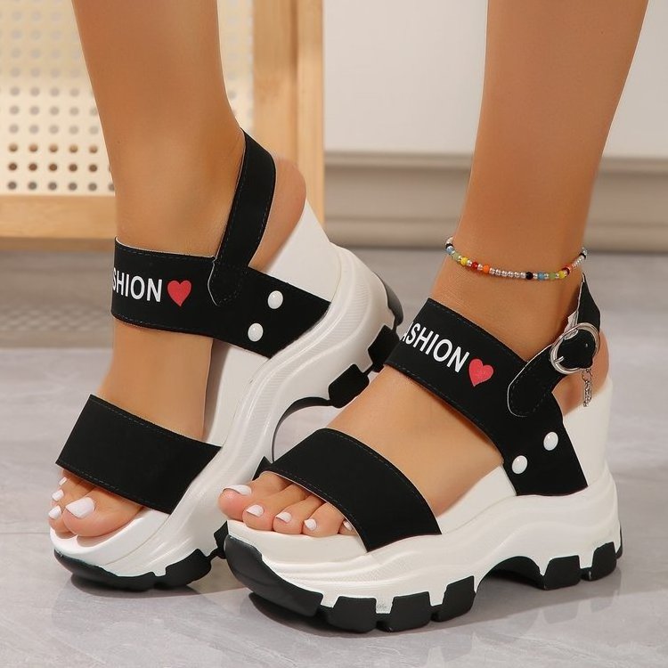 Women Roman Sandal Wedge Double Strap Platform Fish Mouth Slipper Beach Lady Summer Slides Rome Shoes