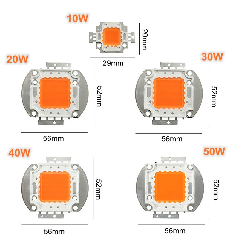 High Power Led Chip 10W 30W 50W 100W Full Spectrum LED Grow Light (380nm - 840nm) Lamps 30x30mil LEDS