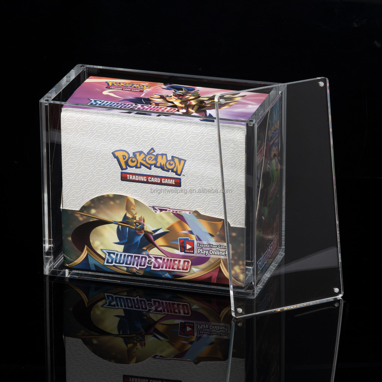 Custom Transparent Pokemon ETB Acrylic Case Magnetic Lid Acrylic Pokemon Booster Box Display Case For Pokemon Elite Trainer Box