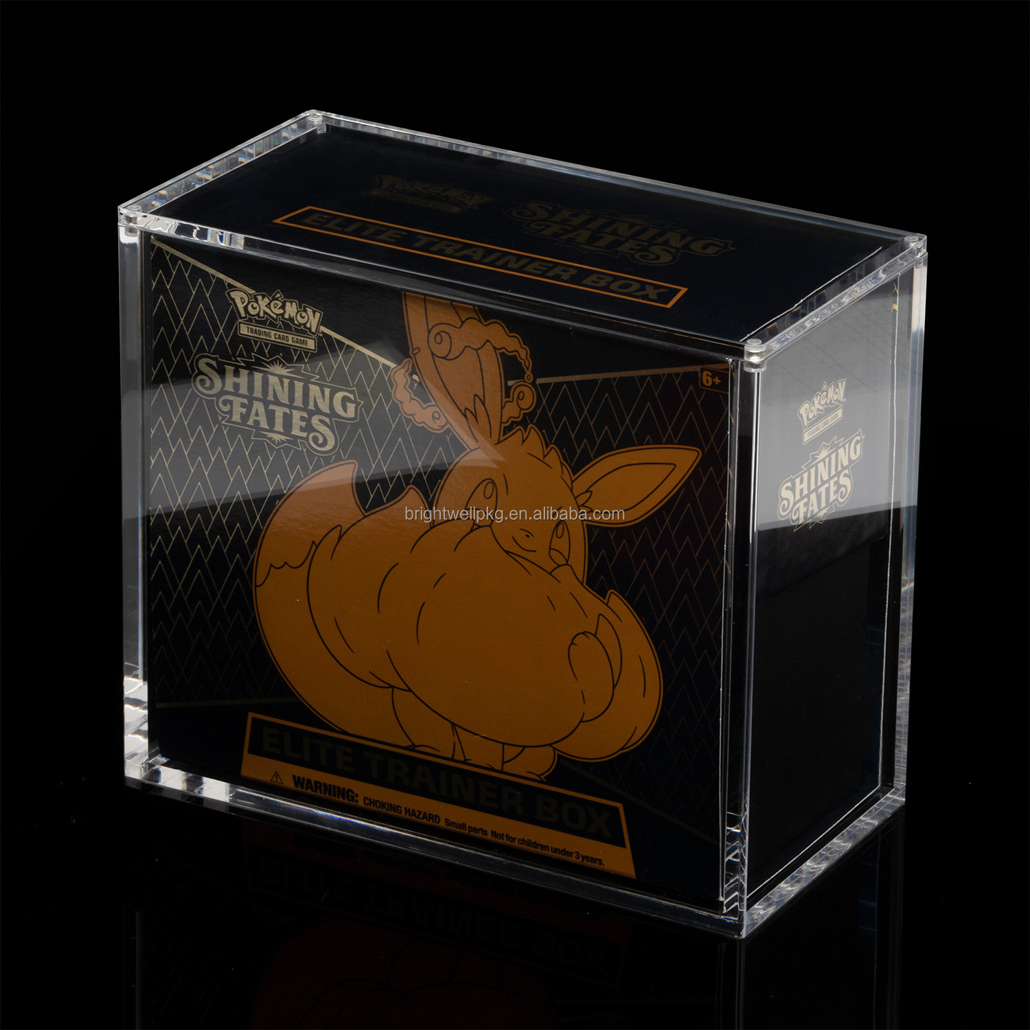 Custom Transparent Pokemon ETB Acrylic Case Magnetic Lid Acrylic Pokemon Booster Box Display Case For Pokemon Elite Trainer Box