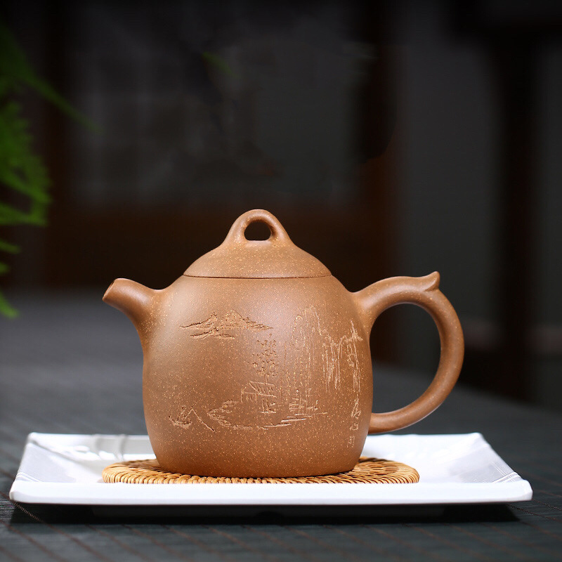 2023 most popular  style : Yixing handmade purple clay tea pot zisha Qinquan tea pot with good quality