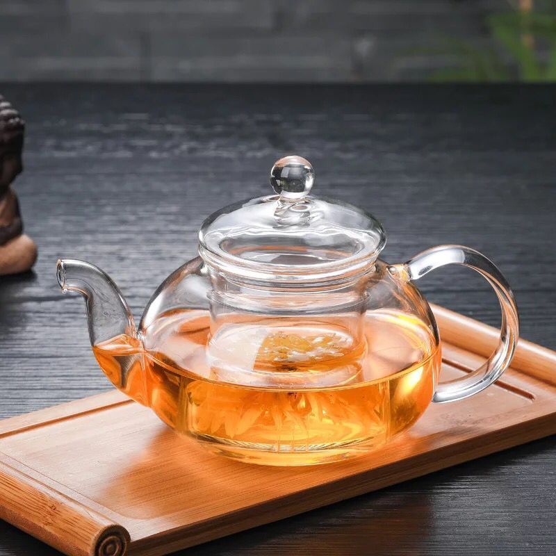 Glass Teapot 600/800ML Double-walled,Heat-Resistant Tea Pot