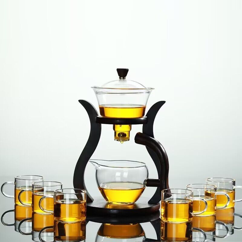 Automatic Teapot Semi Maker Kungfu Tea Set Magnetic Rotating Heat-Resistant Teapot cup