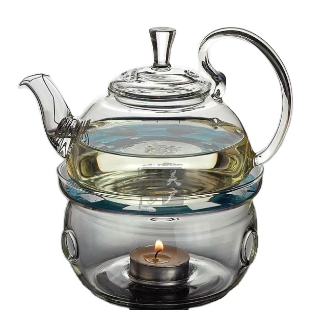 Glass Teapot 600ml,tea sets,teapot with filter and warmer