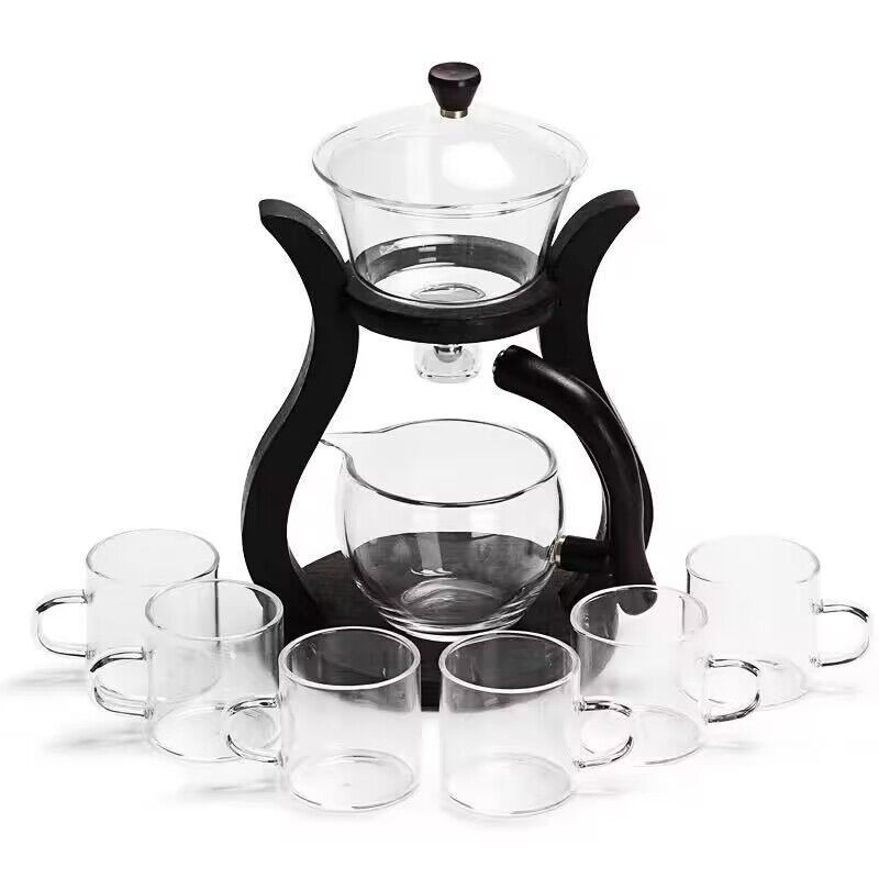 Automatic Teapot Semi Maker Kungfu Tea Set Magnetic Rotating Heat-Resistant Teapot cup