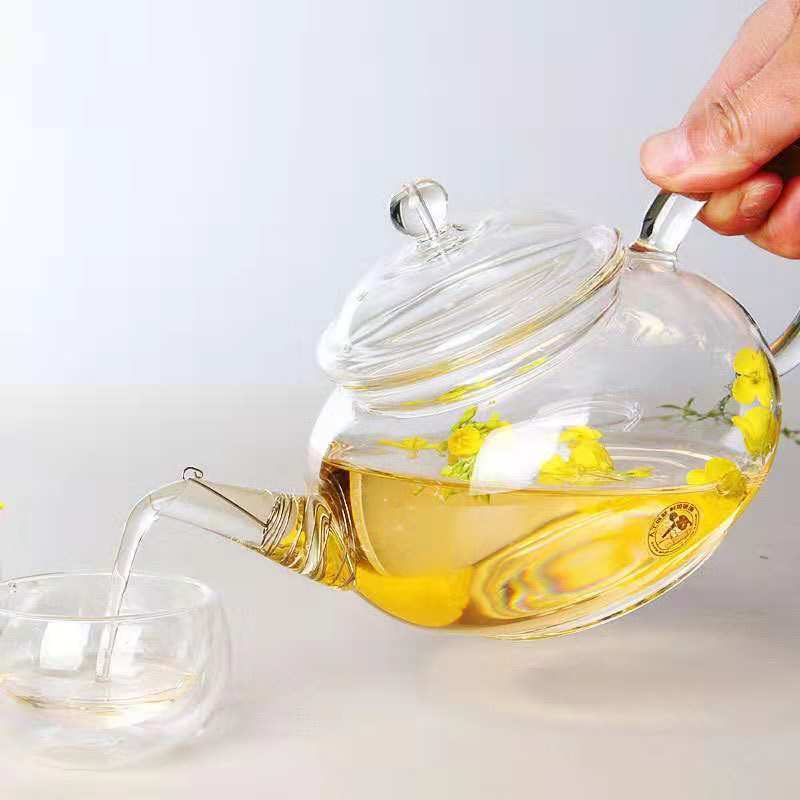 Heat resistant glass tea pot 200 ml hot selling borosilicate kettle with wire infuser