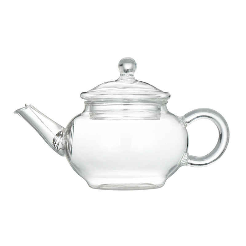 Heat resistant glass tea pot 200 ml hot selling borosilicate kettle with wire infuser