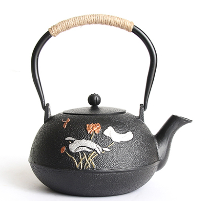 Chinese traditional cast iron teapot black color 1200 ml