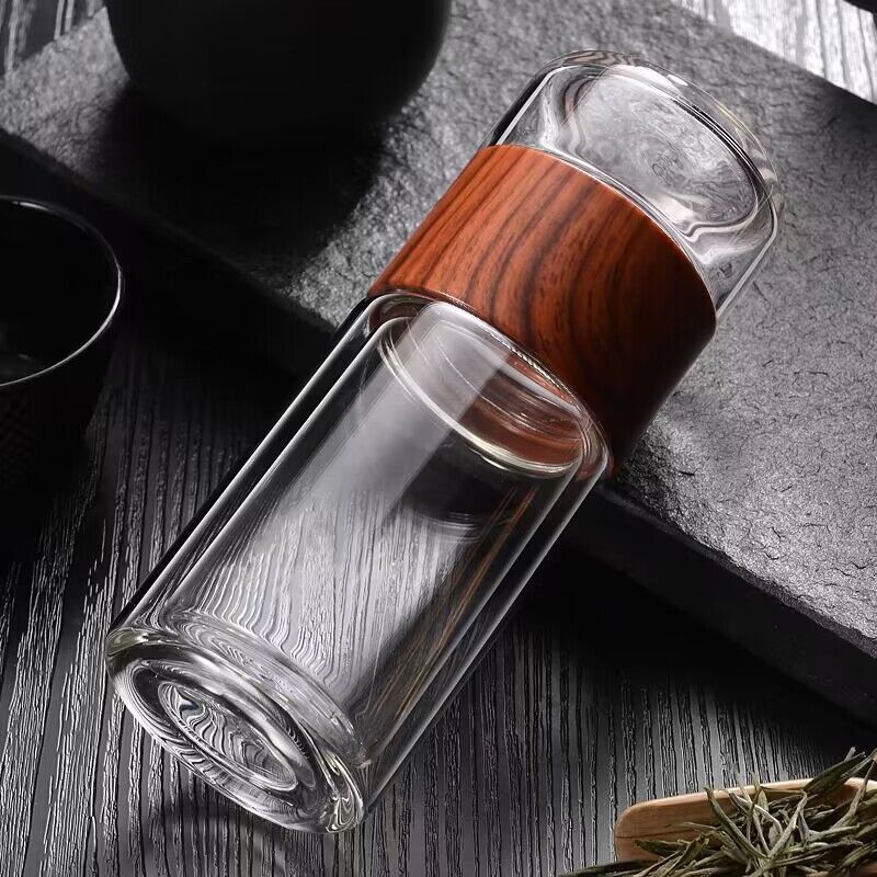 Best Selling Two Layers Leak Proof Tea Maker with Infuser Glass Tea Bottle