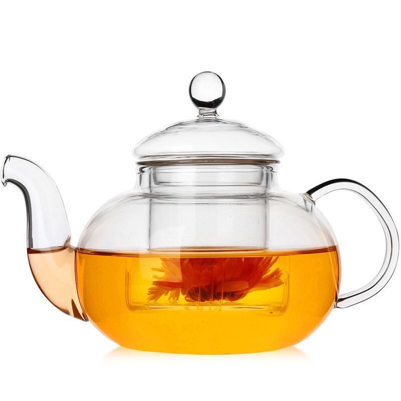 Glass Teapot 600/800ML Double-walled,Heat-Resistant Tea Pot