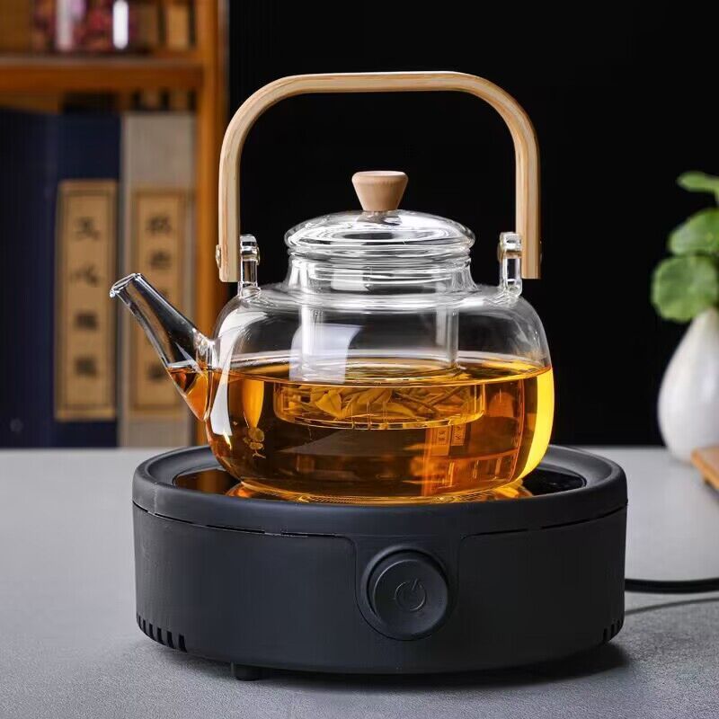 Wholesales high clear borosilicate glass teapot and 110V cooker electric ceramic stove