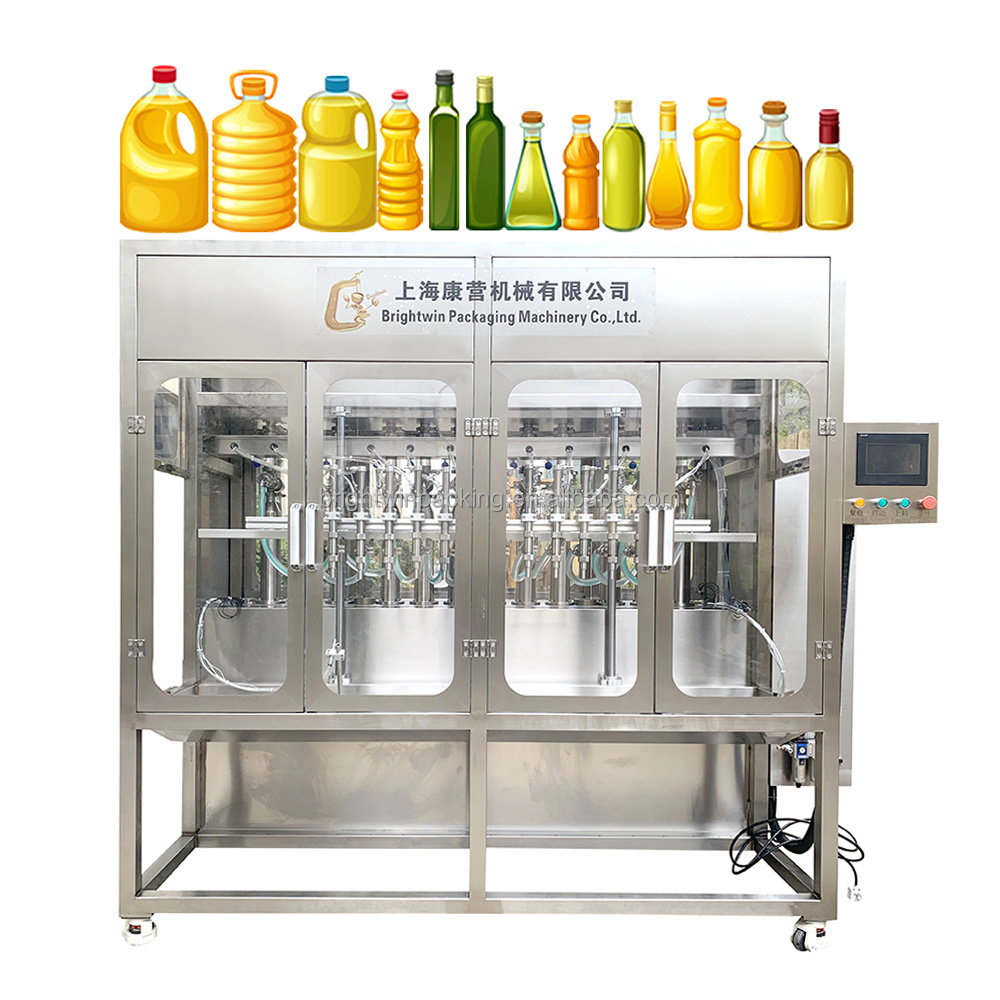 Brightwin china edible oil weighing filling machine/china plastic bottle oil filler/cooking oil filler equipment with video