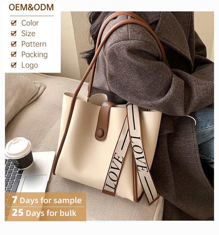 Luxury vegan pu leather bags women handbags ladies under arm shoulder bags 2023 new trending custom handbag women's tote bags