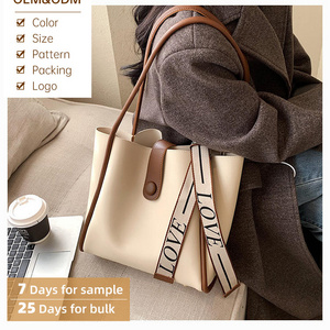 Luxury vegan pu leather bags women handbags ladies under arm shoulder bags 2023 new trending custom handbag women's tote bags