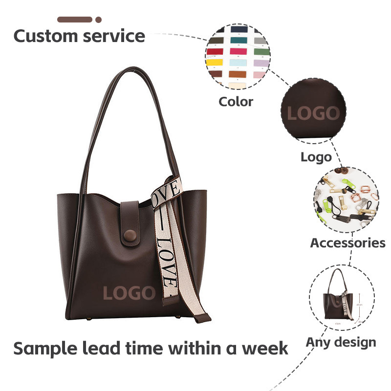 Luxury vegan pu leather bags women handbags ladies under arm shoulder bags 2023 new trending custom handbag women's tote bags