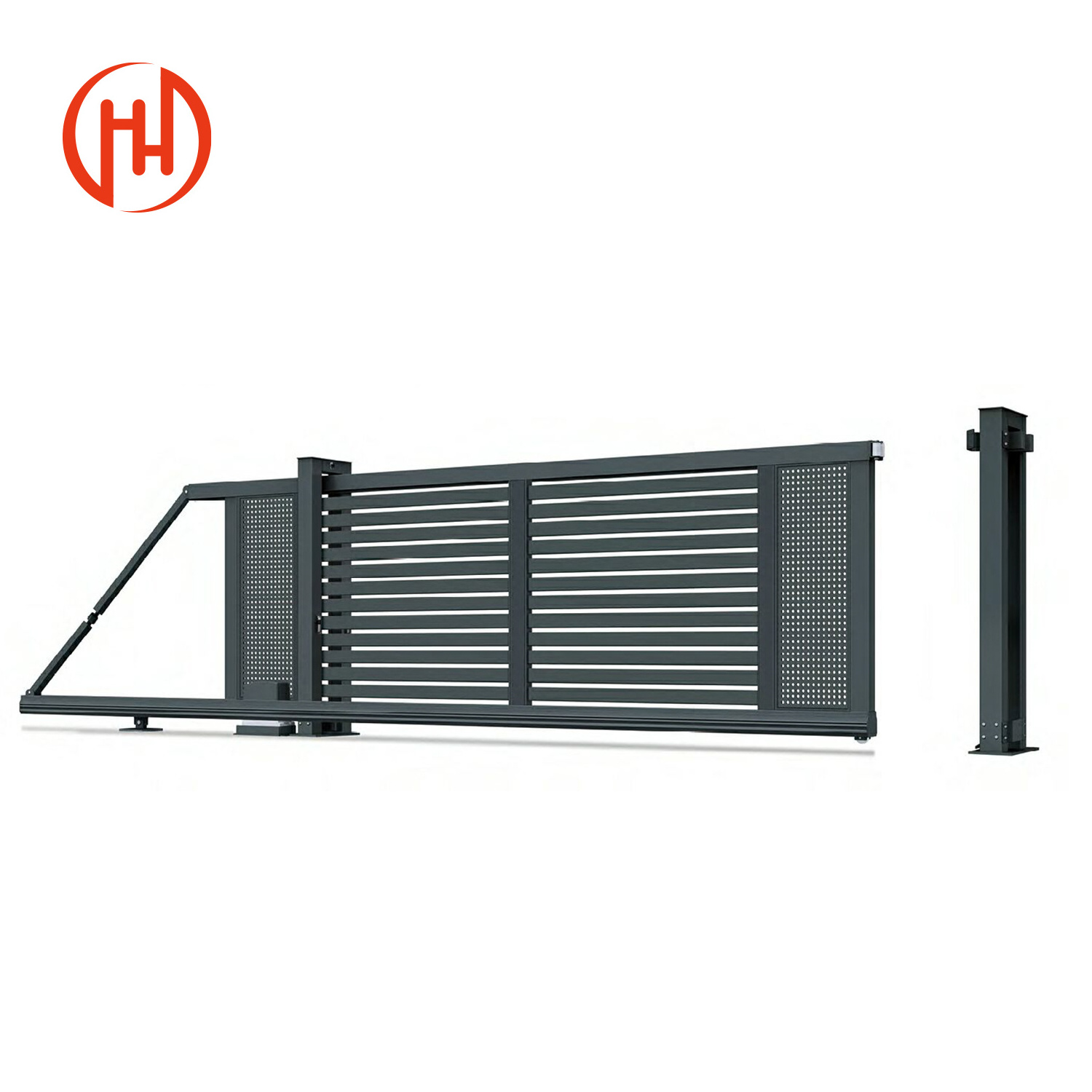 Modern design modular fence easily assembled aluminum metal horizontal yard privacy slat fence