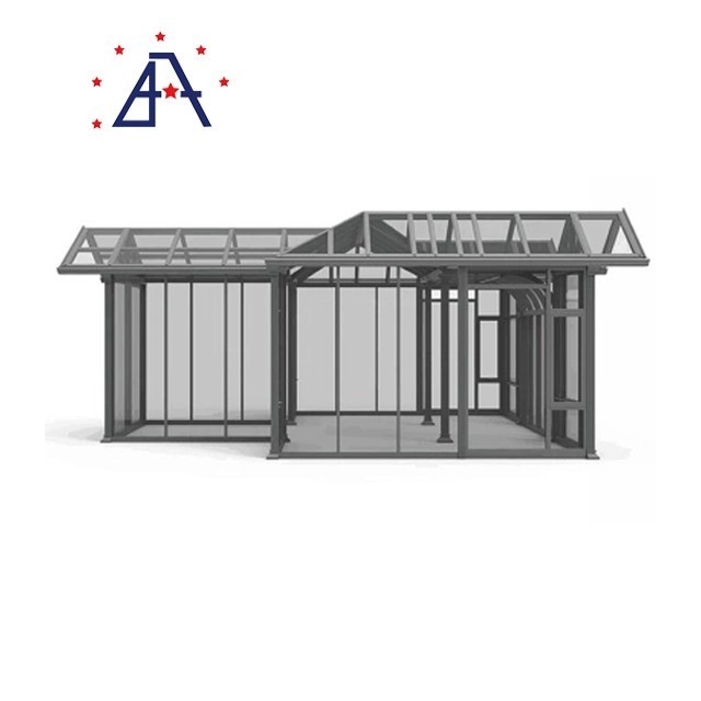 Free standing aluminum roof louver pavilions outdoor garden gazebos with glass sliding door