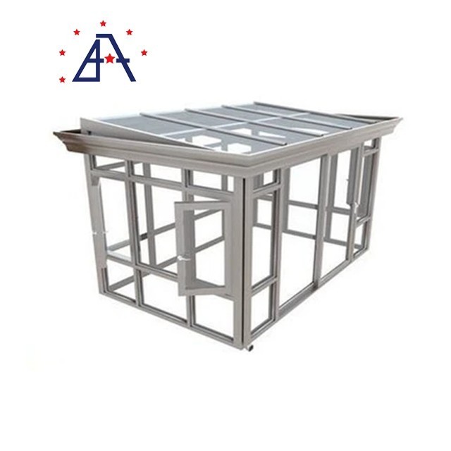 Free standing aluminum roof louver pavilions outdoor garden gazebos with glass sliding door