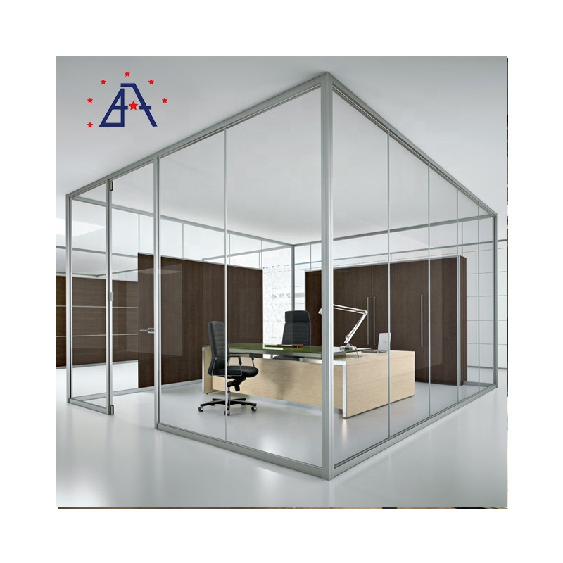 Cheap Used Removable School Office Glass Soundproof Aluminum Partition Wall Fabricate Glass Partition