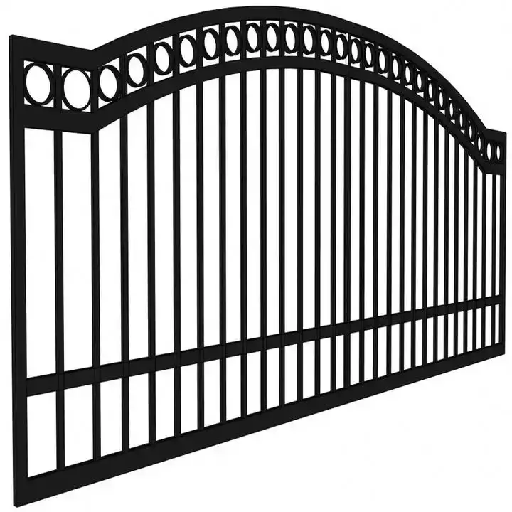 Cheap Price Modern Aluminium Fencing Trellis and Gates Composite Horizontal Slat Fence Sliding Gate