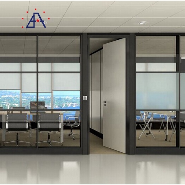 Cheap Used Removable School Office Glass Soundproof Aluminum Partition Wall Fabricate Glass Partition