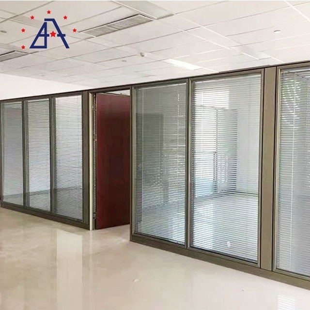 Cheap Used Removable School Office Glass Soundproof Aluminum Partition Wall Fabricate Glass Partition