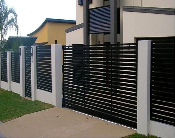 Cheap Price Modern Aluminium Fencing Trellis and Gates Composite Horizontal Slat Fence Sliding Gate