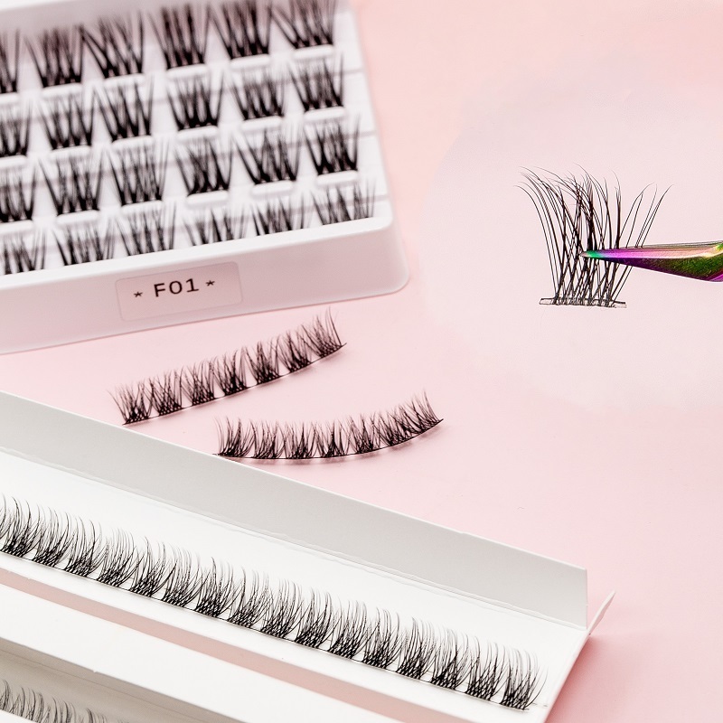 Wholesale Individual DIY Natural No Glue Need False Eyelashes Segmented Eyelash Eye Lashes