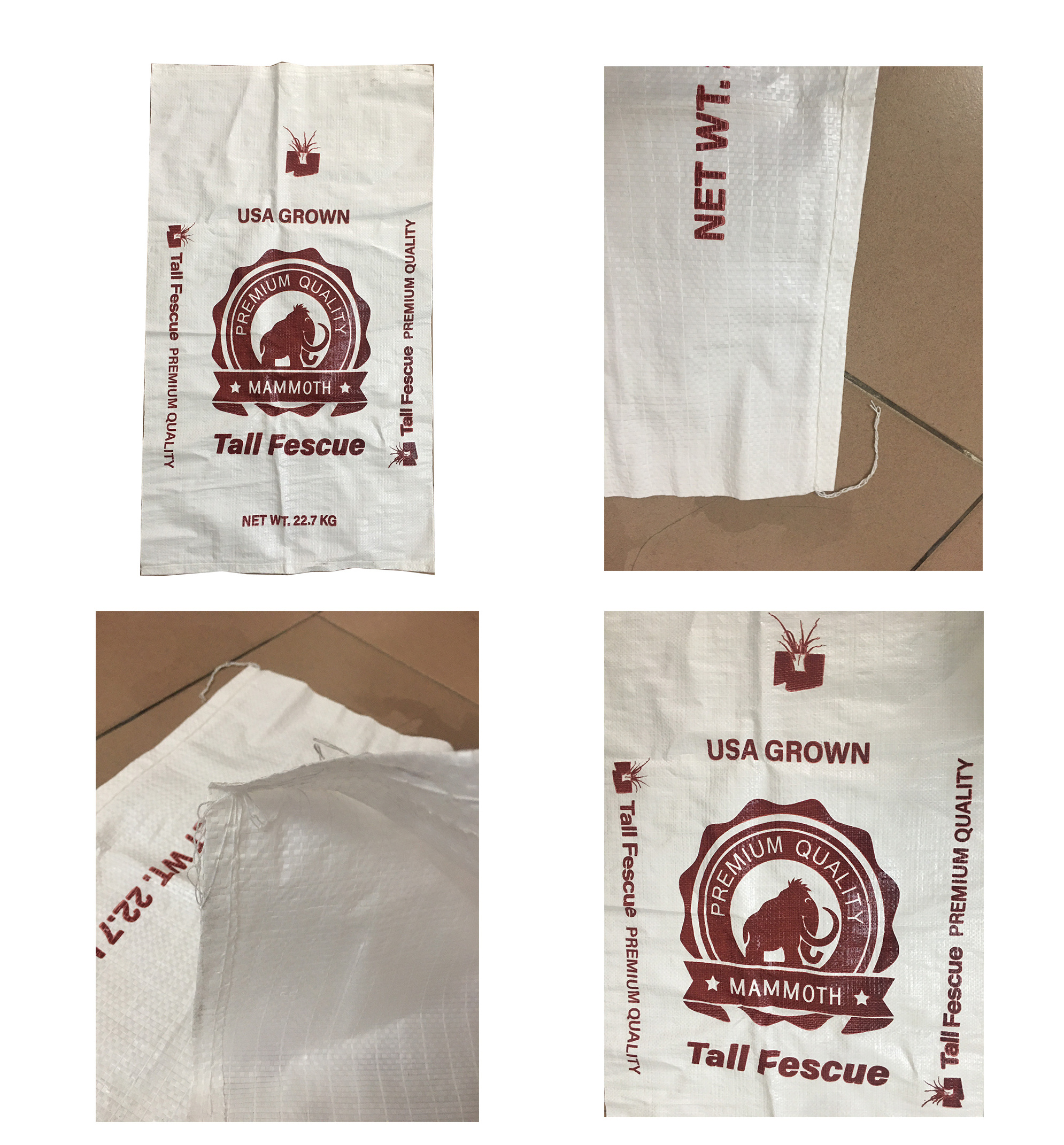 25kg BOPP bags laminated horse/deer/elephant/chicken feed packaging bag easy open top back seal Kraft paper  pp woven bag