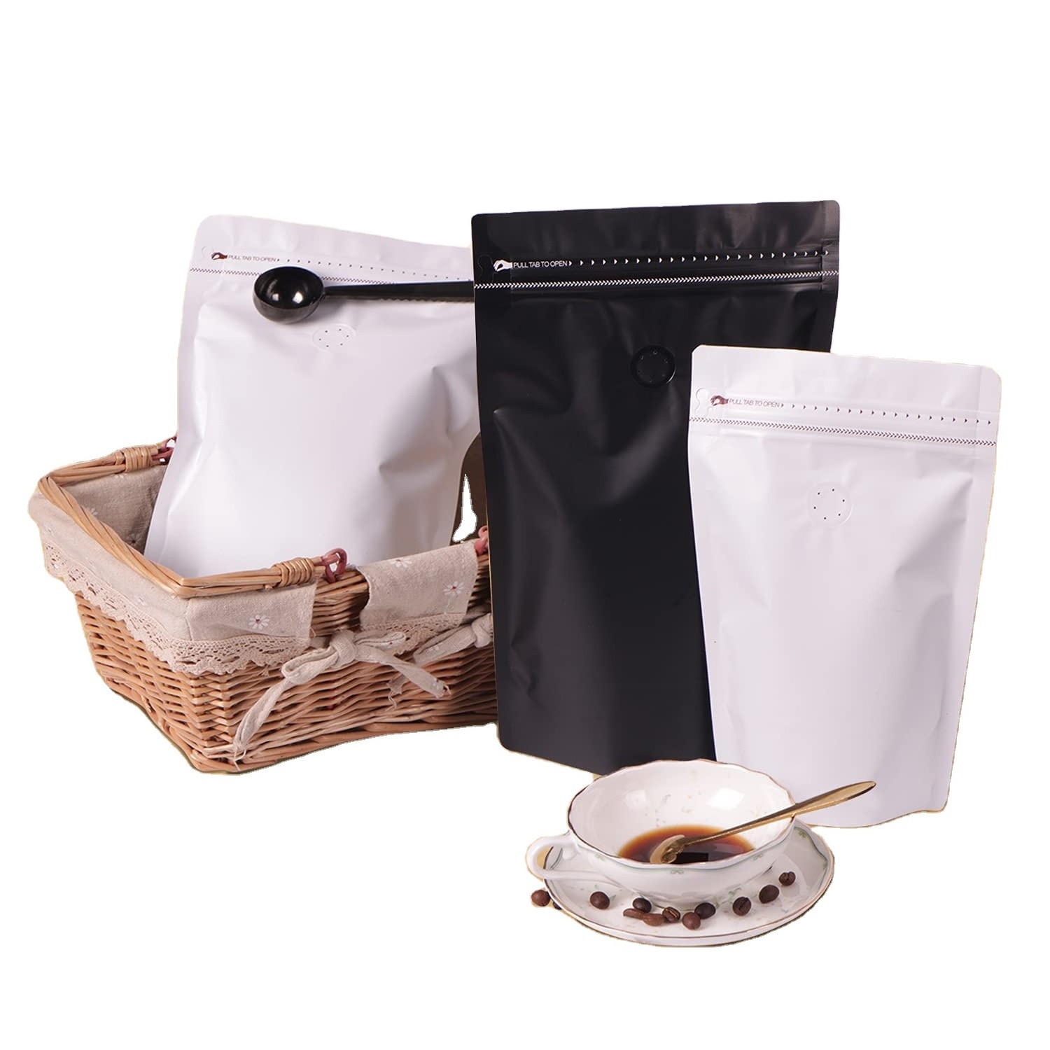 customized size nylon stand up pouch zipper bag  with customized printing own logo for pet food coffee tea cookie