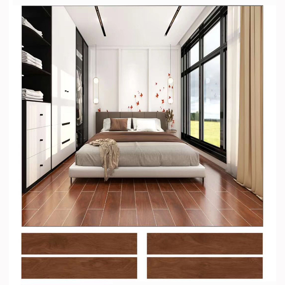 Bedroom wood grain brick 150X800 ceramic tile living room imitation solid wood floor tiles 150X900 anti slip floor tiles