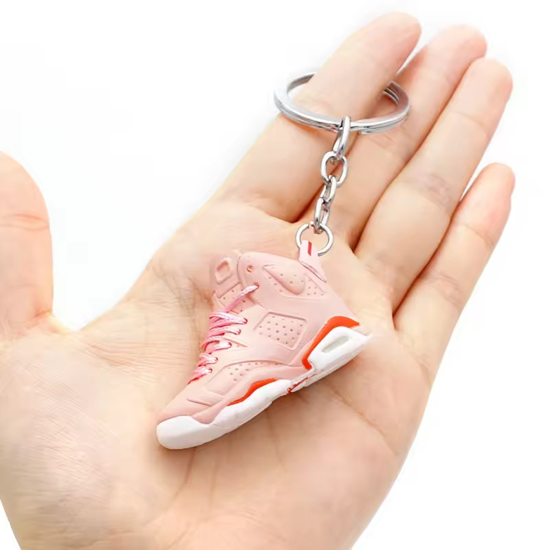 Wholesale Red White Rubber Sport Shoe Key Chain Mini Sneaker Shoe Keychain Running Shoe Keychains