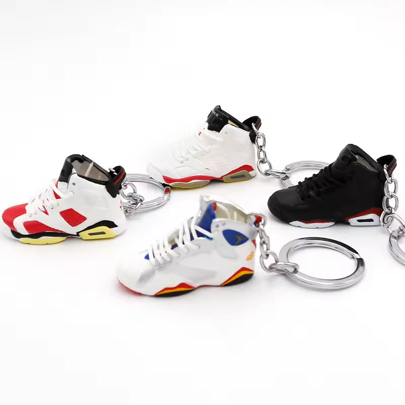 Wholesale Red White Rubber Sport Shoe Key Chain Mini Sneaker Shoe Keychain Running Shoe Keychains