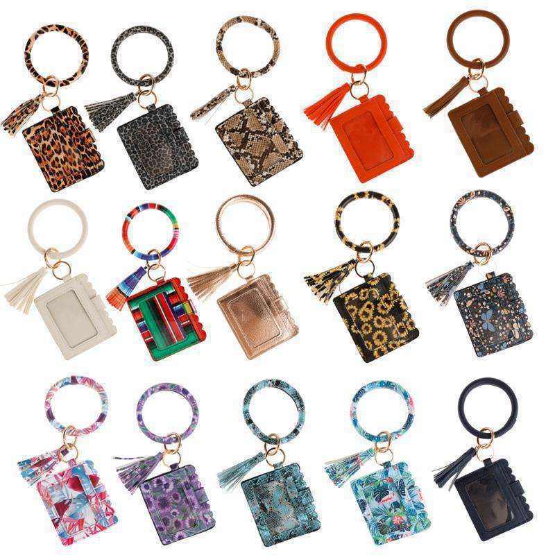 2024 Bracelet Bangle Card Holder Wallet Keychains Coin Cash Card Designer Wristlet Keychain With Tassels