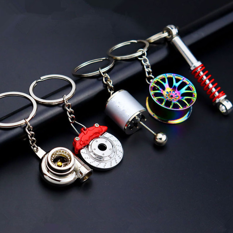 Custom Key Chain Metal Turbo Keychain  Zinc Alloy Gearbox Keychain Wholesale Creative Car Part Keychain